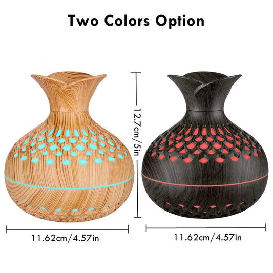 300ml Wooden Air HumidifierCreate a soothing and aromatic environment with our 300ml Wood Vase Essential Oil Diffuser and Cool Mist Humidifier. This beautifully designed diffuser combines the 1724300ml Wooden Air HumidifierHumidier