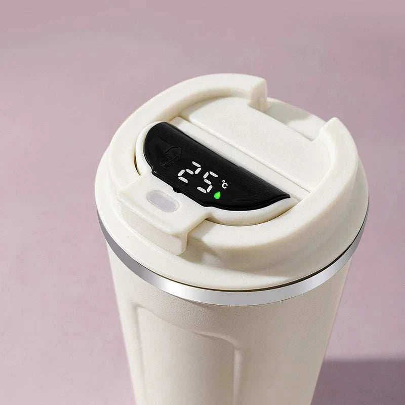 Thermos Coffee Cup with Temperature Display 510mlThe vacuum double wall was made of high quality 304 stainless steel, rust-proof & leak-proof. The lid was made of food-grade silicone, it’s easy to clean and has1724Thermos Coffee Cup