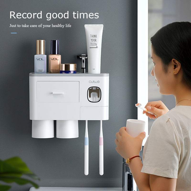 Bathroom Organizer Set Toothbrush 4 Cup Holder1724Bathroom Organizer Set Toothbrush 4 Cup Holder