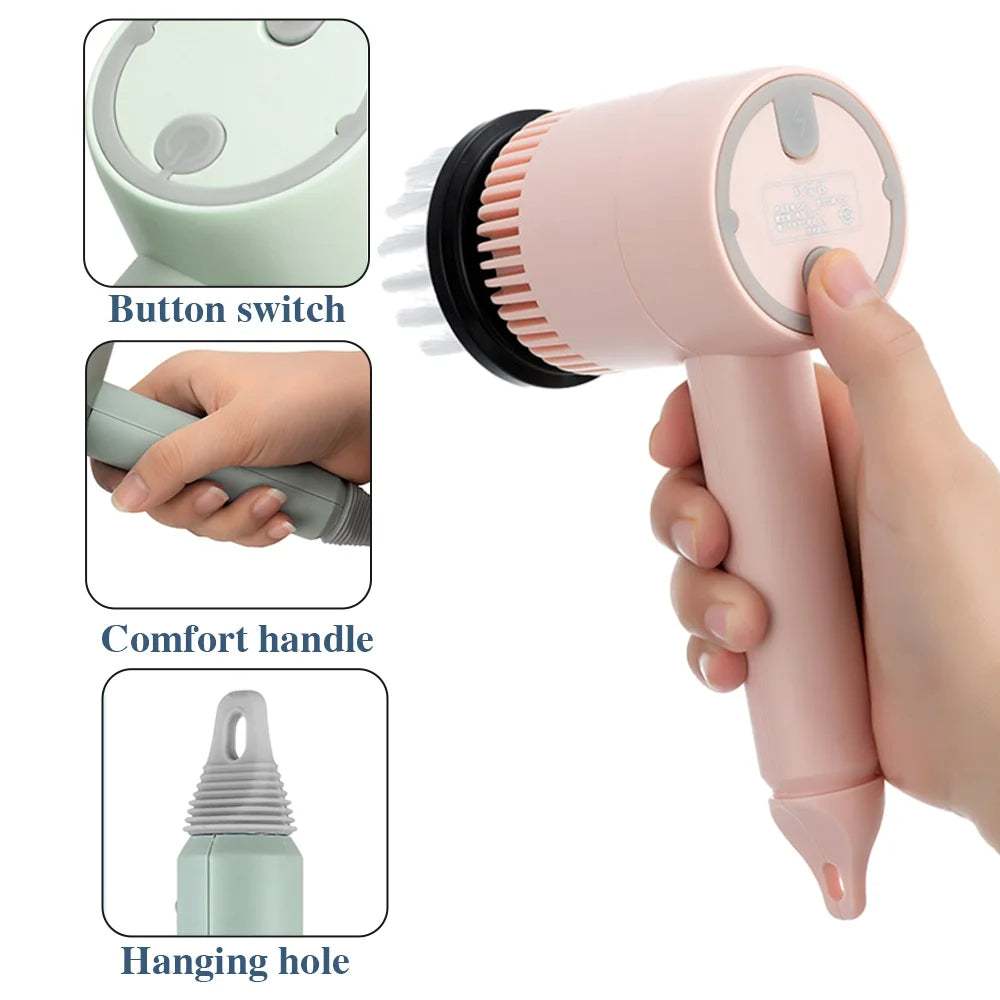 Electric Cleaning Dish BrushIntroducing the Electric Cleaning Brush, your ultimate multi-functional household cleaning companion designed to tackle the toughest of grime with ease. Engineered f1724Electric Cleaning Dish Brush