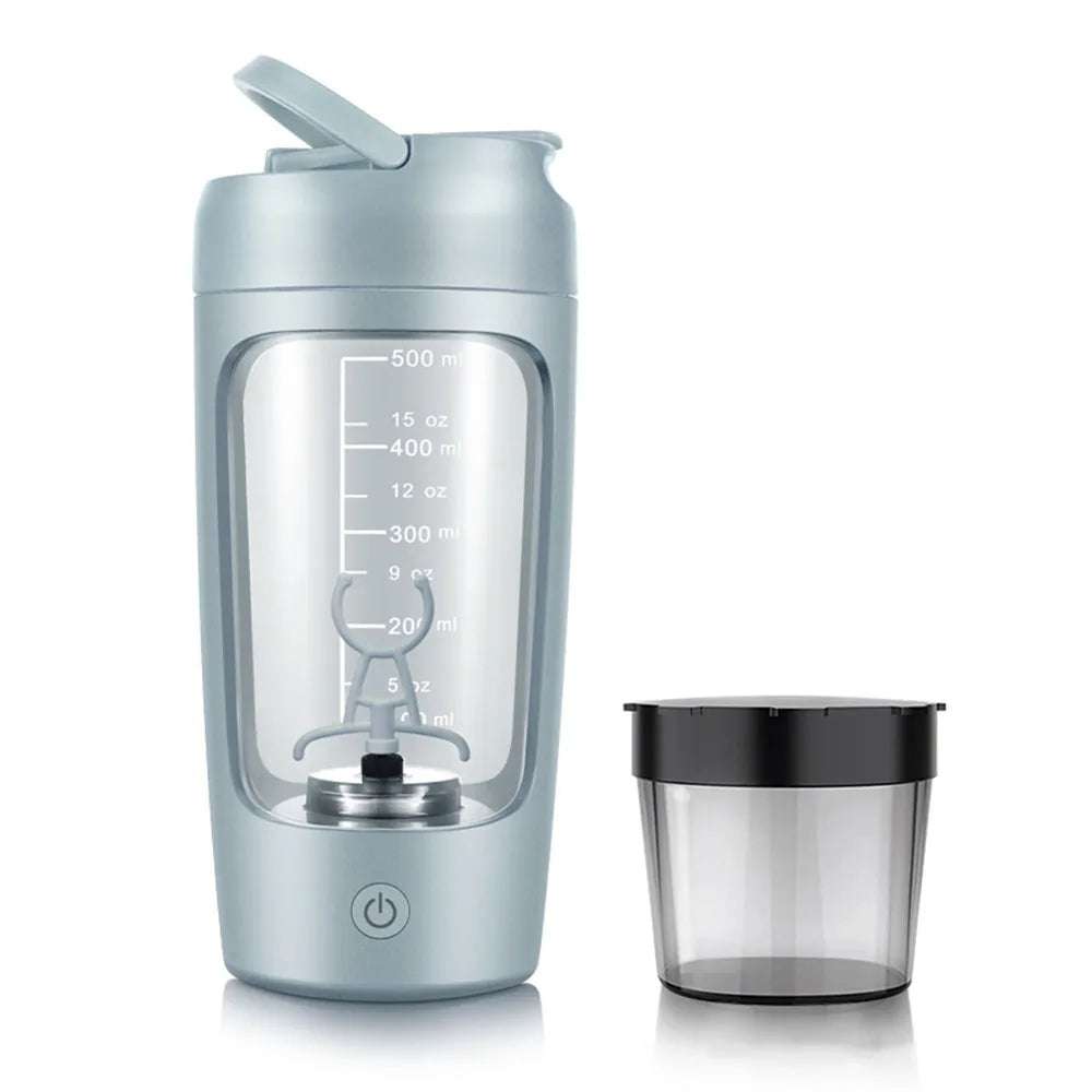 Electric Protein Shaker Cup with Powder StorageIntroducing your ultimate companion for efficient and hassle-free mixing of protein shakes. This 650 ml electric shaker is designed to ensure a smooth blend for your1724Electric Protein Shaker Cup