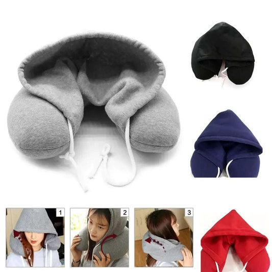 Hooded Travel Neck PillowExperience ultimate comfort with this Hooded Travel Neck Pillow, crafted from premium memory foam for exceptional support on long flights and road trips. This lightw1724Hooded Travel Neck Pillow
