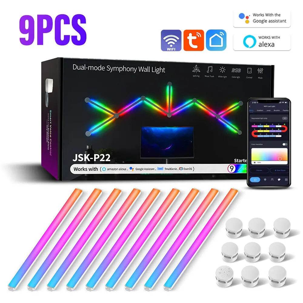 WIFI LED Smart Wall Light Bar Lamp RGBICThe WIFI LED Smart Wall Lamp is an innovative and versatile lighting solution designed to enhance the ambiance of any space. Equipped with RGBIC technology, this lig1724WIFI LED Smart Wall Light Bar Lamp RGBIC