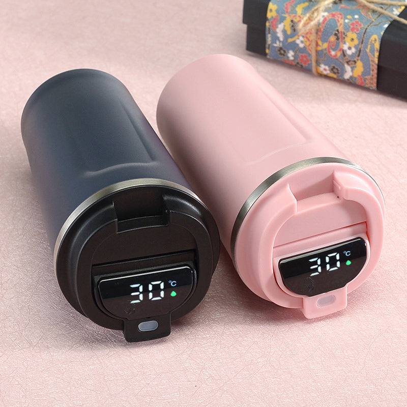Thermos Coffee Cup with Temperature Display 510mlThe vacuum double wall was made of high quality 304 stainless steel, rust-proof & leak-proof. The lid was made of food-grade silicone, it’s easy to clean and has1724Thermos Coffee Cup