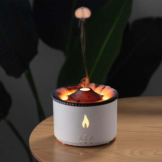 Volcano DiffuserThe volcano aroma machine has two spray modes, aroma to fall asleep, silent operation and ambient night light. Add 2-3 drops of essential oils to the water tank, the1724Volcano Diffuser