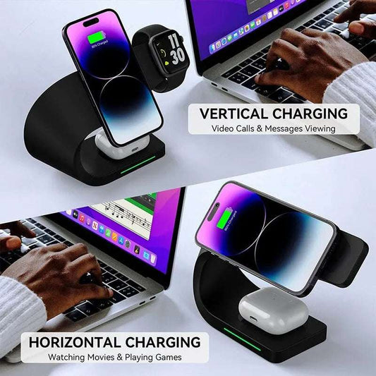 Magnetic Wireless Charger Stand 15WElevate your charging experience with our advanced wireless charging station, tailored for iPhone, Apple Watch, and Airpods. Simply lay your device on its magnetic s1724Magnetic Wireless Charger Stand 15W