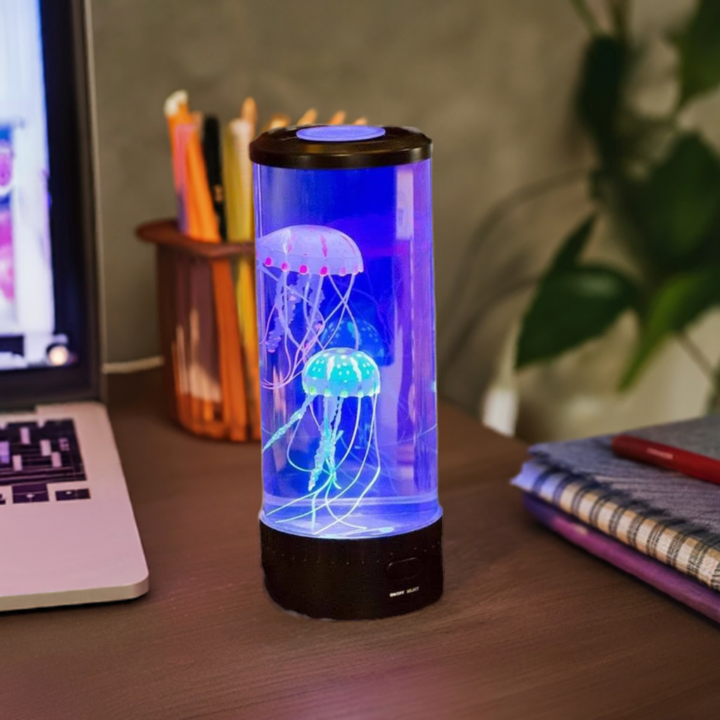 Jelly Fish LampTransform your space into an ethereal underwater world with our mesmerizing Jelly Fish Lamp. Watch as the gentle, colorful movements of the jellyfish captivate your 1724Jelly Fish Lamp