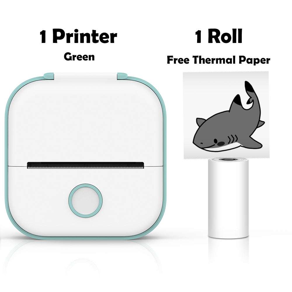 Portable Bluetooth Thermal Label Printer with Self-Adhesive Thermal PaTake the convenience of printing to the next level with the Mini Pocket Printer. Compact, inkless, and remarkably quiet, this device boasts a swift 10mm/s printing s1724Portable Bluetooth Thermal Label Printer