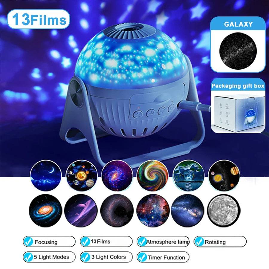 Planetarium Galaxy Night Light ProjectorThe Planetarium Galaxy Night Light Projector is a captivating addition to any bedroom, transforming it into a mesmerizing starry sky. Designed with a 360° adjustable1724Planetarium Galaxy Night Light Projector