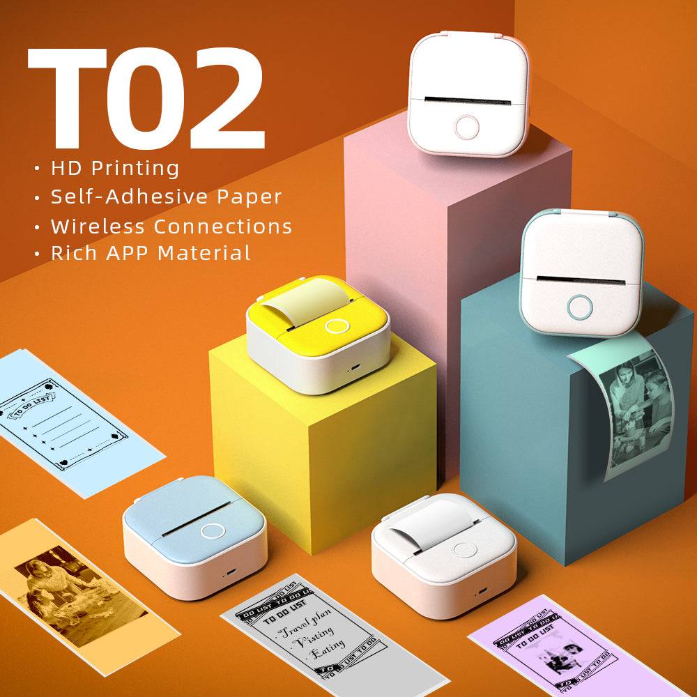 Portable Bluetooth Thermal Label Printer with Self-Adhesive Thermal PaTake the convenience of printing to the next level with the Mini Pocket Printer. Compact, inkless, and remarkably quiet, this device boasts a swift 10mm/s printing s1724Portable Bluetooth Thermal Label Printer