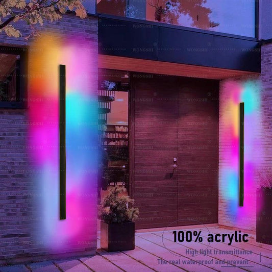 Waterproof Outdoor IP65 RGB Wall Light 30CM 10WElevate your outdoor living space with our IP65 Waterproof Outdoor RGB Wall Light. This modern porch fixture is made from robust aluminum, and features an LED strip 1724Waterproof Outdoor IP65 RGB Wall Light 30CM 10W
