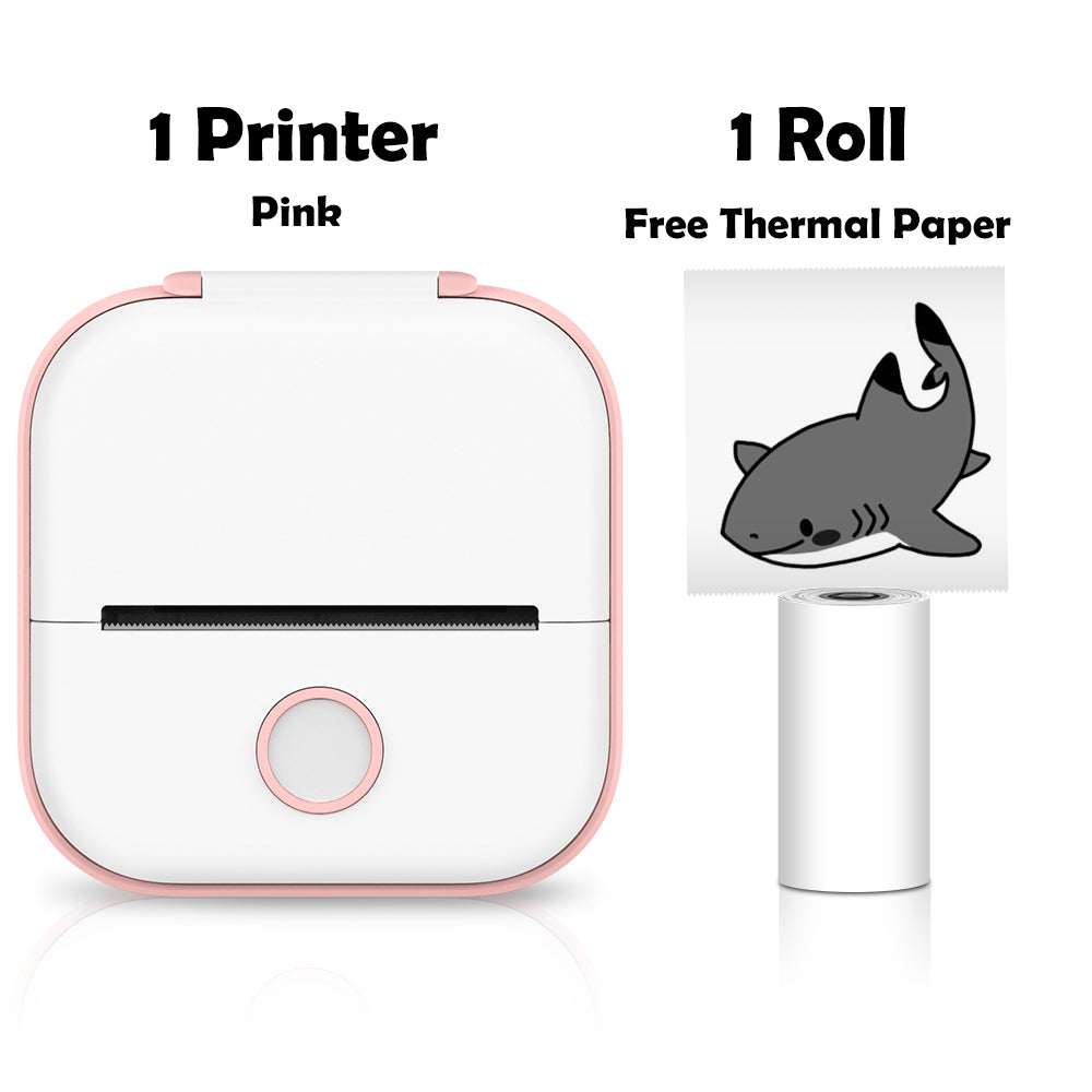 Portable Bluetooth Thermal Label Printer with Self-Adhesive Thermal PaTake the convenience of printing to the next level with the Mini Pocket Printer. Compact, inkless, and remarkably quiet, this device boasts a swift 10mm/s printing s1724Portable Bluetooth Thermal Label Printer