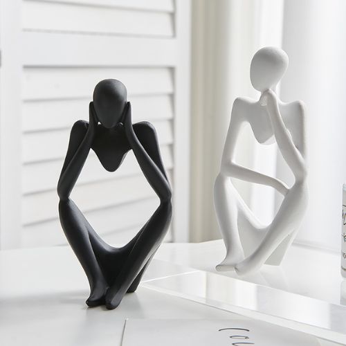 Nordic Art Abstract Thinker StatueHigh quality hand-carved sculpture, high precision, polished smooth and delicate, durable and ensure that they avoid scratching the furniture, easy to wear, the natu1724Nordic Art Abstract Thinker Statue