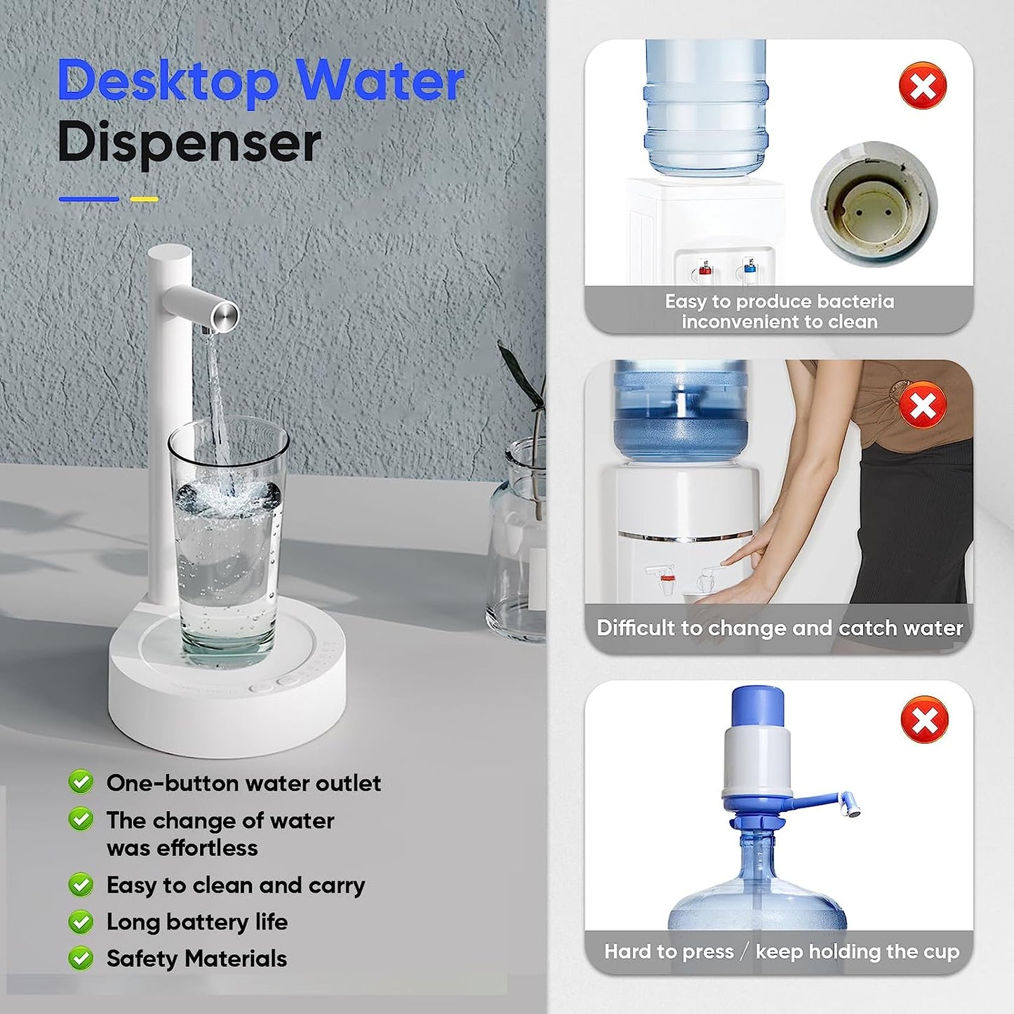 Automatic Desktop Water DispenserStay refreshed and never forget to hydrate with the Desktop Water Bottle Dispenser. Tailored for those busy moments when we might forget to drink, this portable elec1724Automatic Desktop Water Dispenser