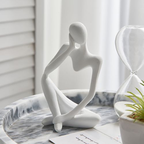 Nordic Art Abstract Thinker StatueHigh quality hand-carved sculpture, high precision, polished smooth and delicate, durable and ensure that they avoid scratching the furniture, easy to wear, the natu1724Nordic Art Abstract Thinker Statue