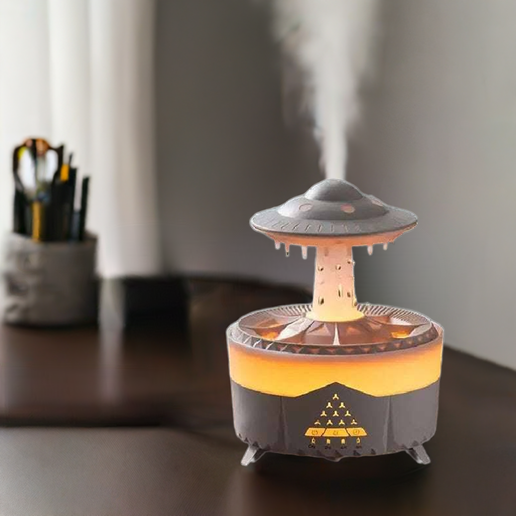 Rain Drop Air Humidifier Essential Oil DiffuserThe Rain Drop Air Humidifier Essential Oil Diffuser, with its 350ml capacity, unique rain cloud design, and multifunctionality, is a must-have for those seeking a pe1724Rain Drop Air Humidifier Essential Oil Diffuser