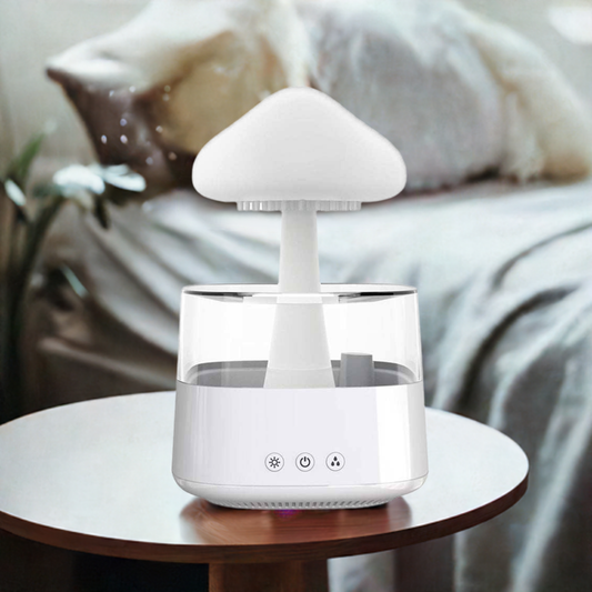 Mushroom Rain Air HumidifierThe Mushroom Rain Air Humidifier is a unique blend of aesthetic appeal and practical use, perfect for any room. Resembling a rain cloud with a distinctive raindrop d1724Mushroom Rain Air Humidifier