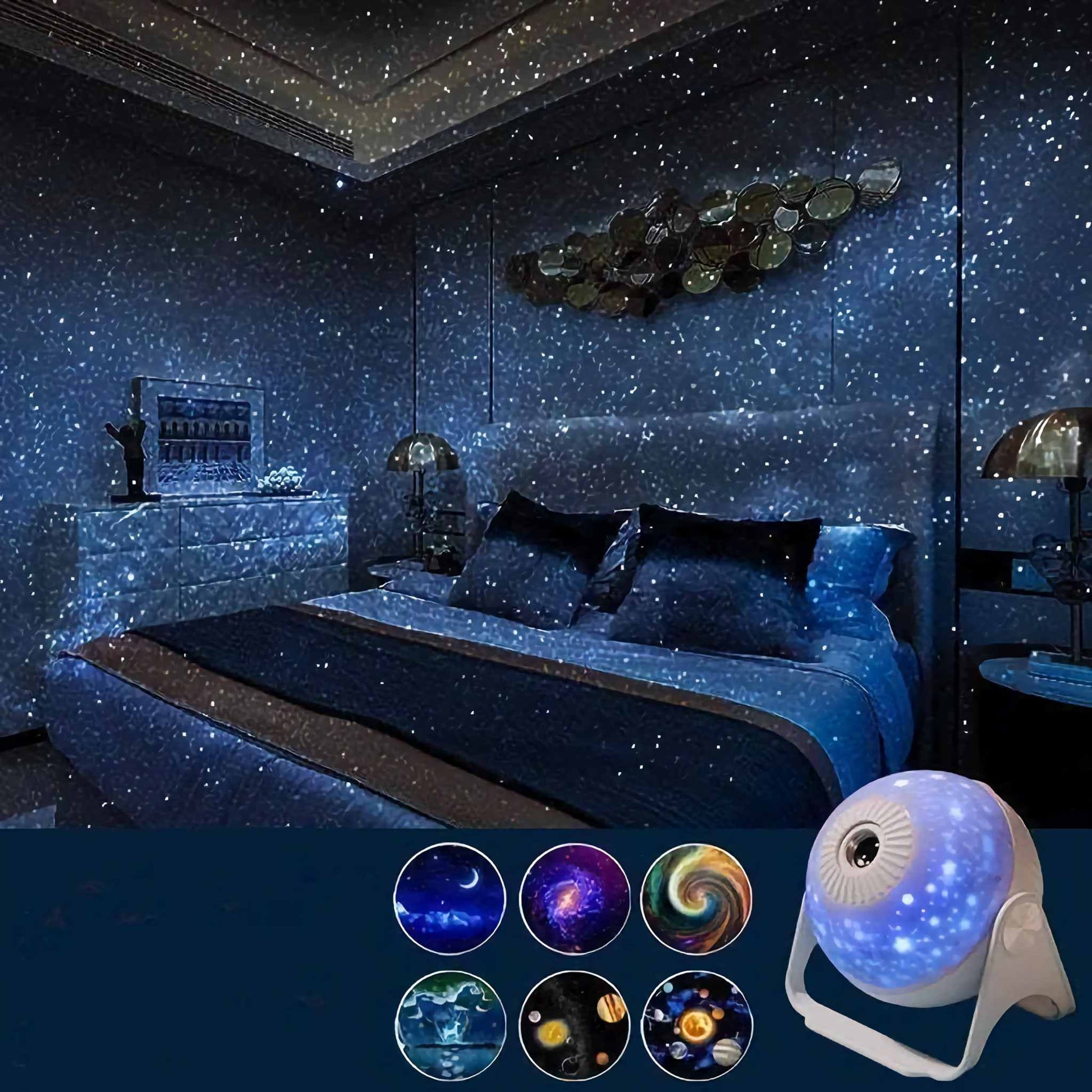 Planetarium Galaxy Night Light ProjectorThe Planetarium Galaxy Night Light Projector is a captivating addition to any bedroom, transforming it into a mesmerizing starry sky. Designed with a 360° adjustable1724Planetarium Galaxy Night Light Projector