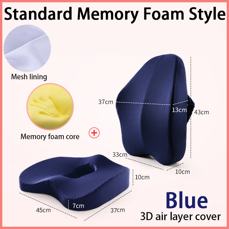 Memory Foam Seat Cushion with Back Support